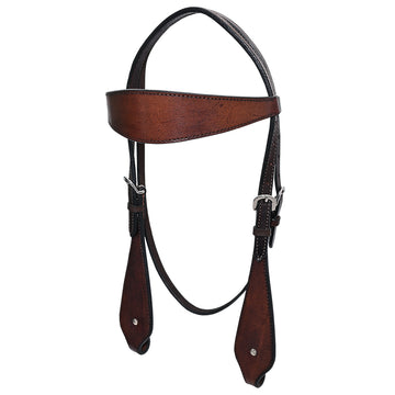 HILASON Western Horse Headstall Breast Collar Set Tack Genuine American Leather Plain Dark Brown
